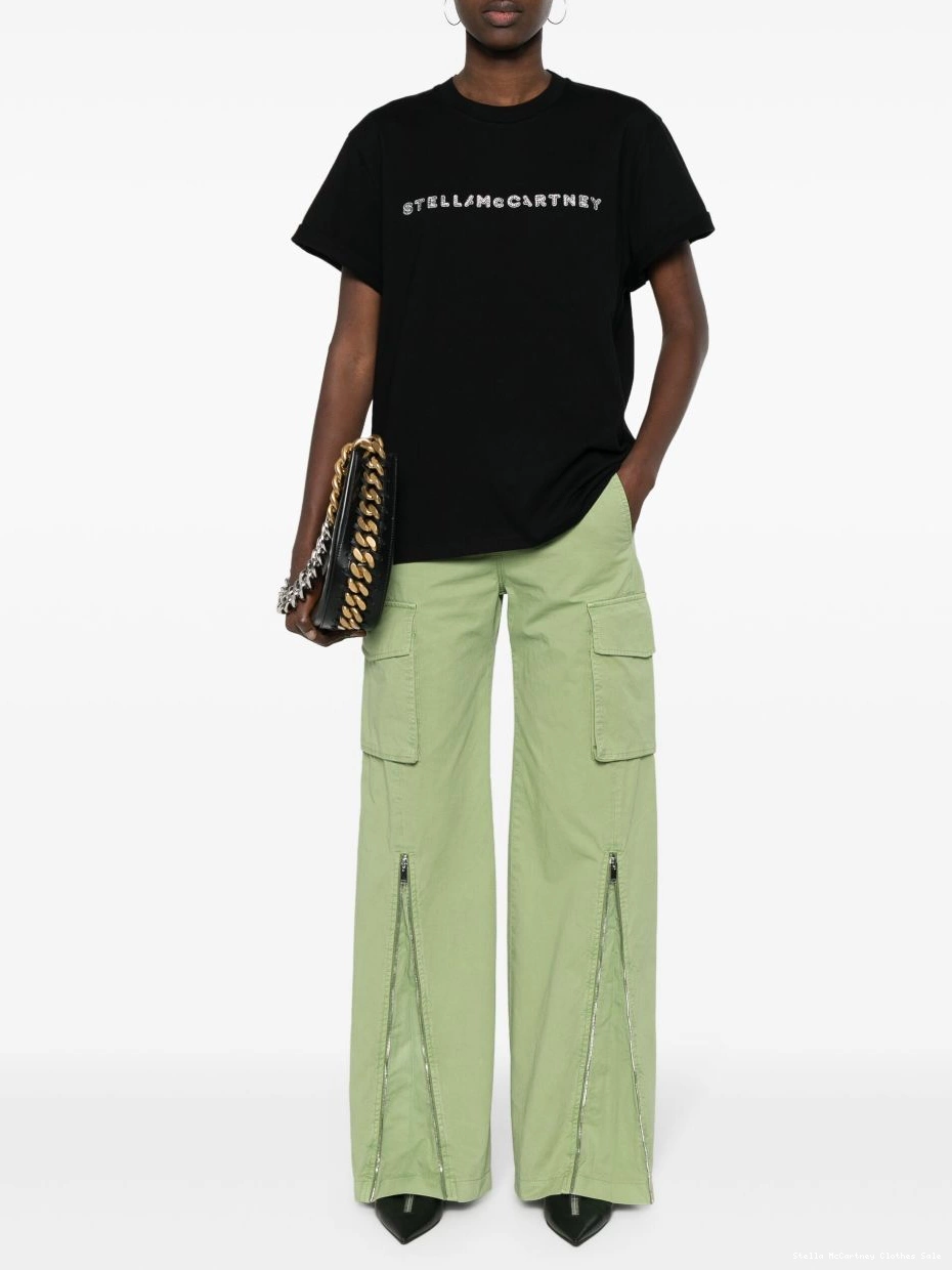 Affordable Women Stella cotton T-shirt crystal-logo McCartney 0801